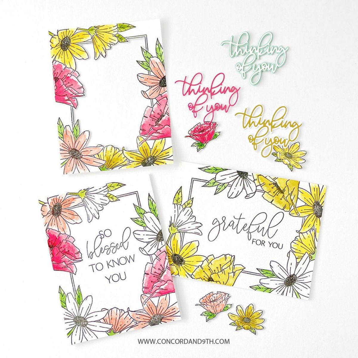 Concord & 9th Heartfelt Blossoms Stamp Set