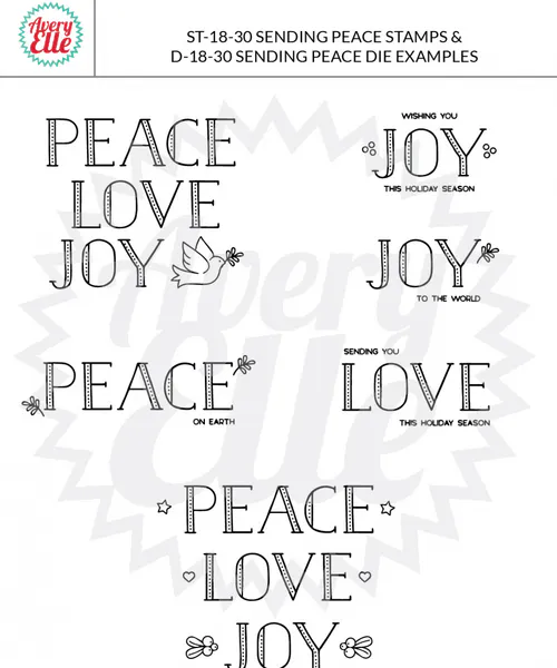 Hovedbilde Avery Elle Sending Peace Clear Stamps