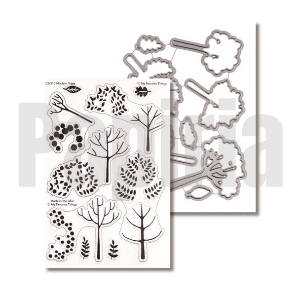 Hovedbilde MFT Modern Trees stamp and die set