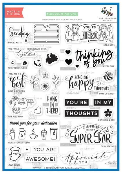 Hovedbilde The Stamping Village Thinking of You Stamp Set