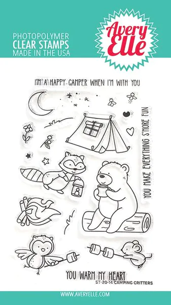Hovedbilde Avery Elle Camping Critters Clear Stamps