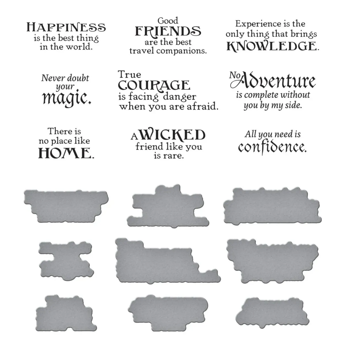 Spellbinders Wonder of Oz Pressplate & Die - Sentiments
