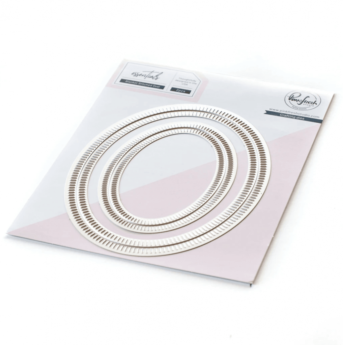 Pinkfresh Studio Blanket Stitched Oval die set
