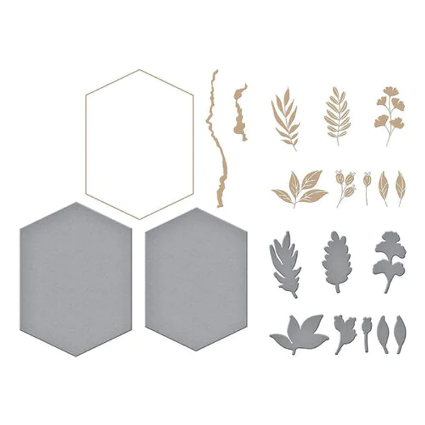 Hovedbilde Spellbinders Geo Foliage Hot Foil Plate & Die Set