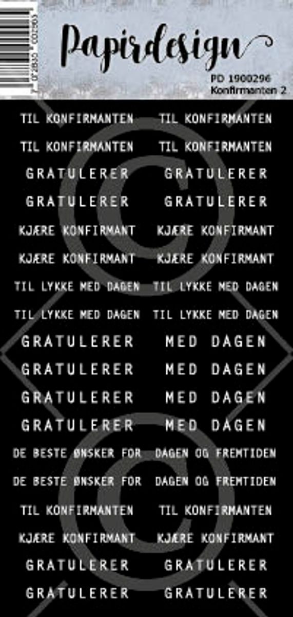 Papirdesign Konfirmant 2 Klistremerker