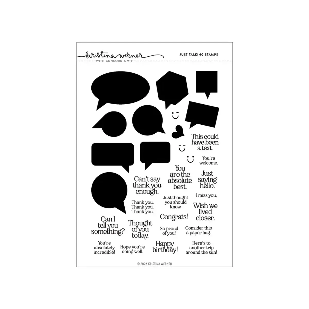 Kristina Werner Just Talking Stamp Set