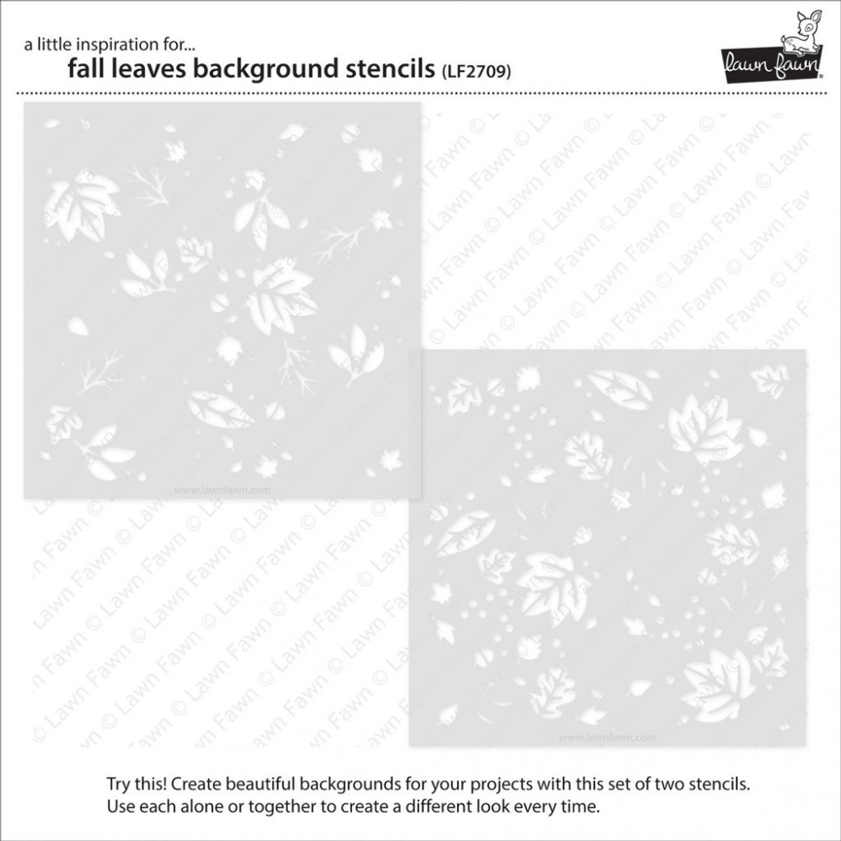 Lawn Fawn Fall Leaves Background Stencils