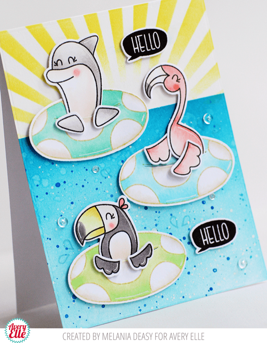 Avery Elle Peek-A-Boo Summer Pals Clear Stamps