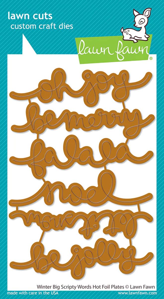Lawn Fawn Winter Big Scripty Words Hot Foil Plates