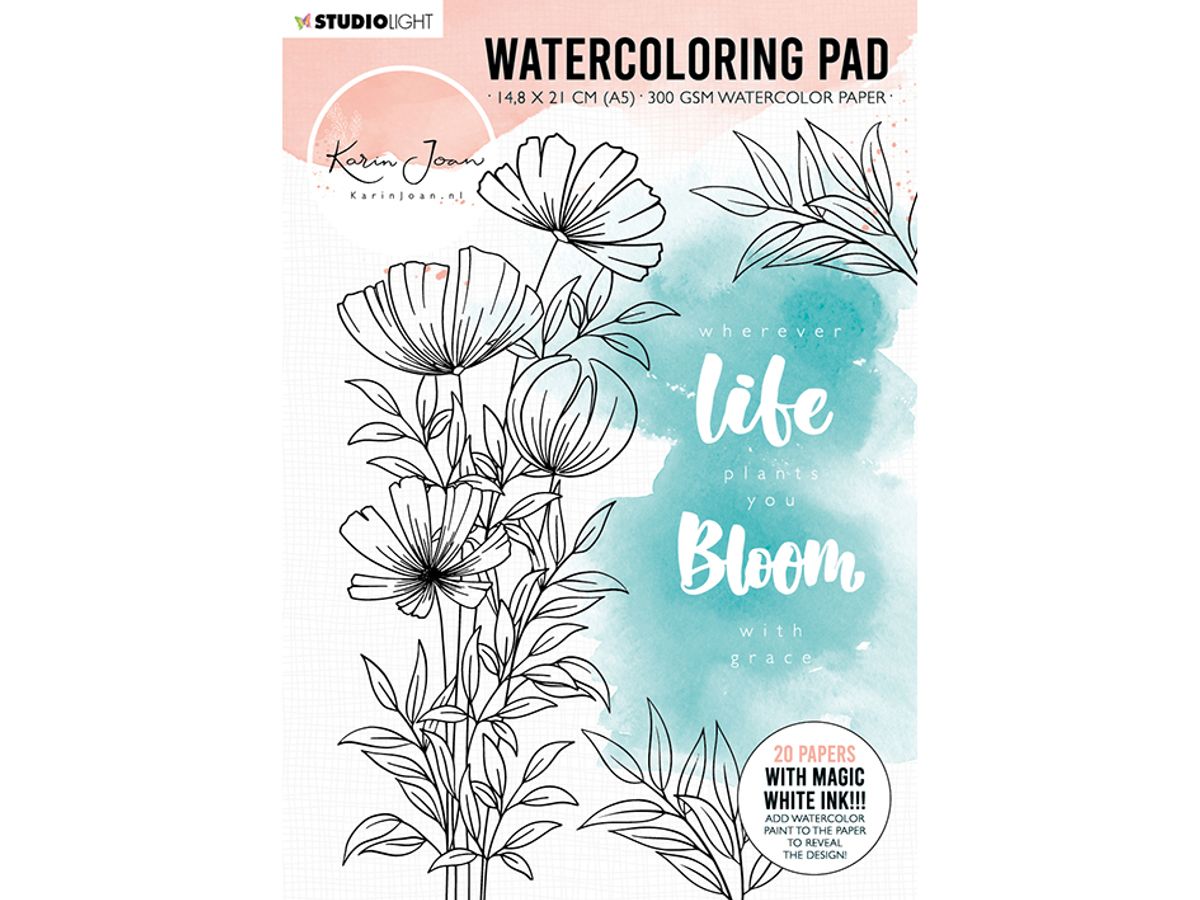 Studio Light Karin Joan Watercoloring Pad Blooming