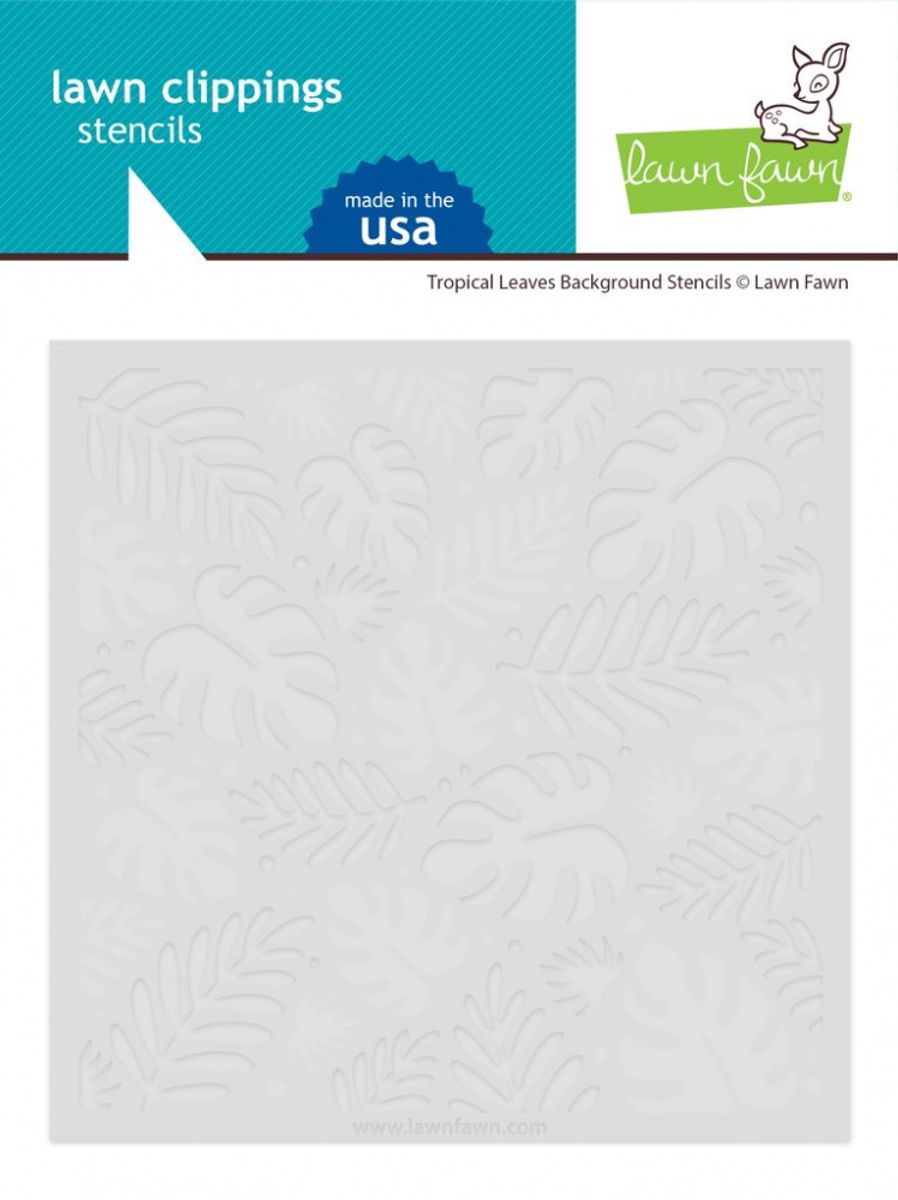 Lawn Fawn Tropical Leaves Background Stencils