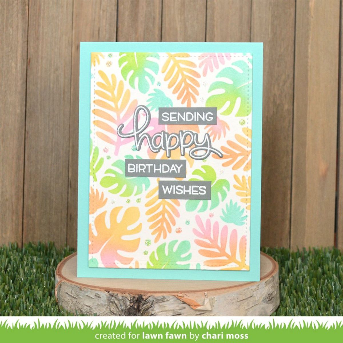 Lawn Fawn Tropical Leaves Background Stencils