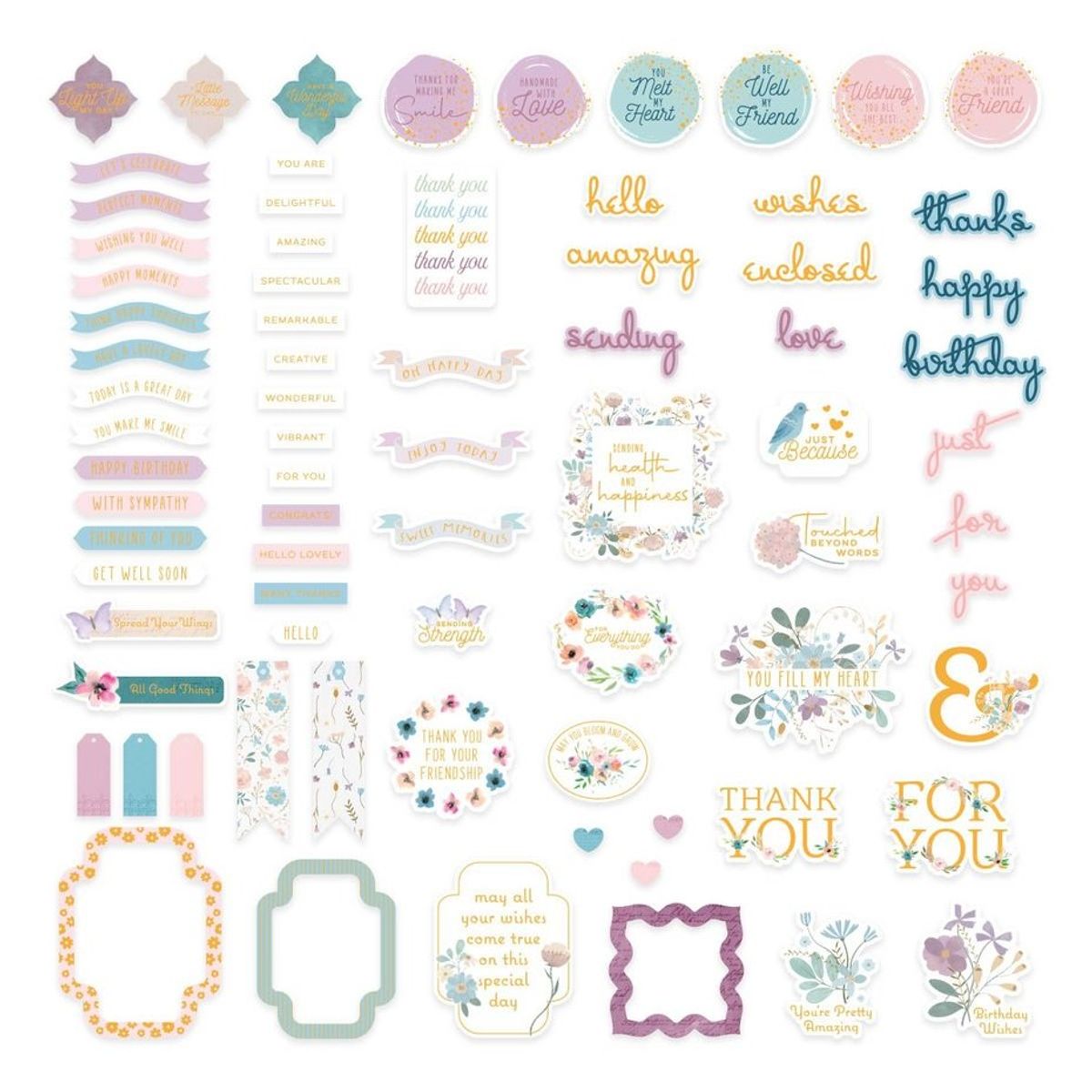 Spellbinders Floral Friendship Sentiments Die Cuts