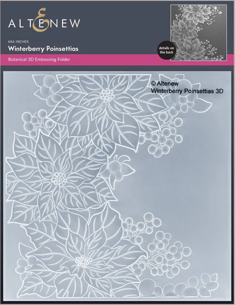 Hovedbilde  Winterberry Poinsettias 3D Embossing Folder