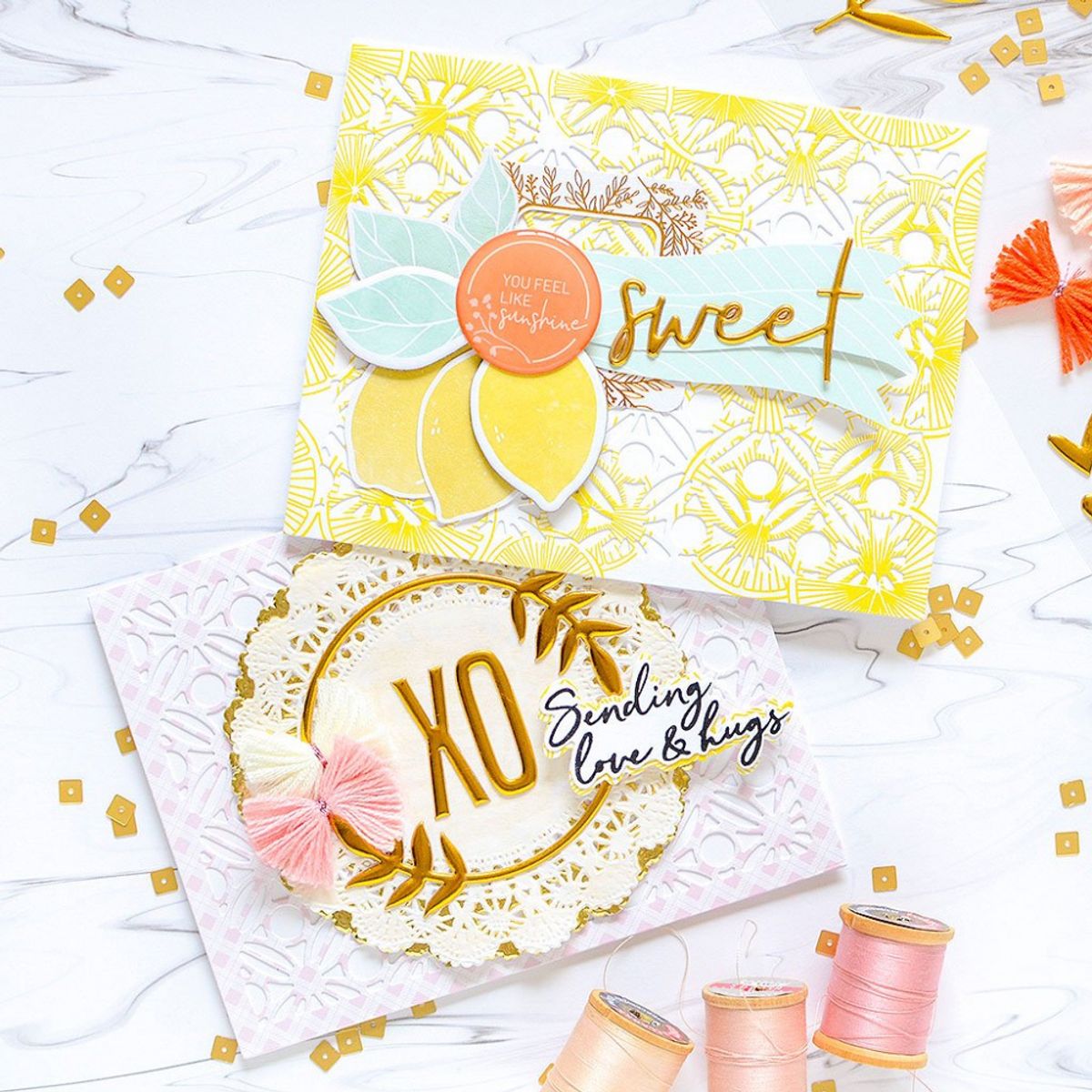 Pinkfresh Studio Geo Leaf Background die