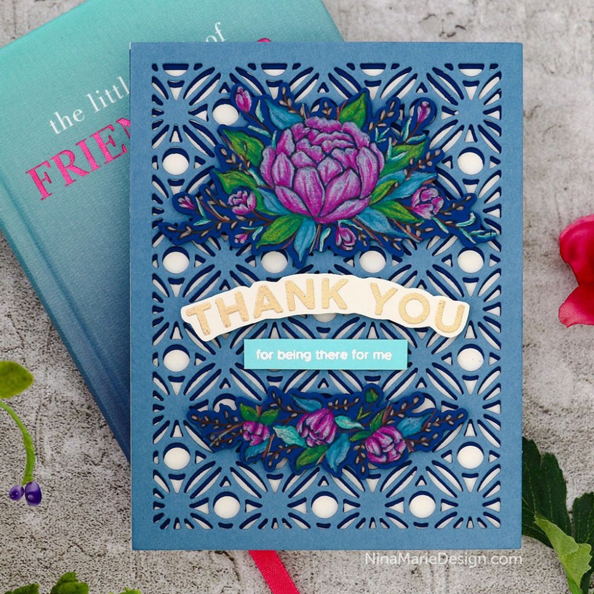 Pinkfresh Studio Geo Leaf Background die