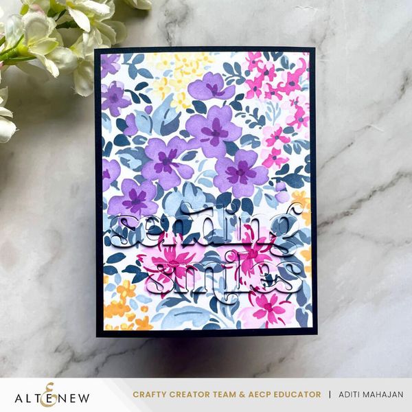 Hovedbilde Altenew Ditsy Flowers Wallpaper Layering Stencil ...