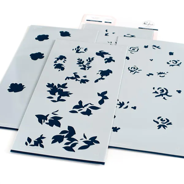 Hovedbilde Pinkfresh Studio Rainbow Floral stencils 