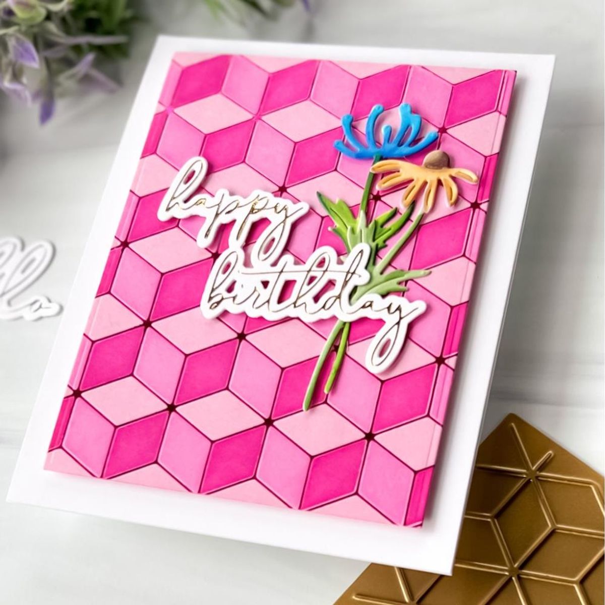 Pinkfresh Studio Geo Blocks Hot Foil Plate