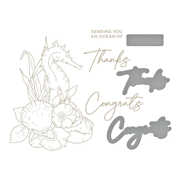 Hovedbilde Spellbinders Seahorse Floral Hot Foil Plate & Die ...