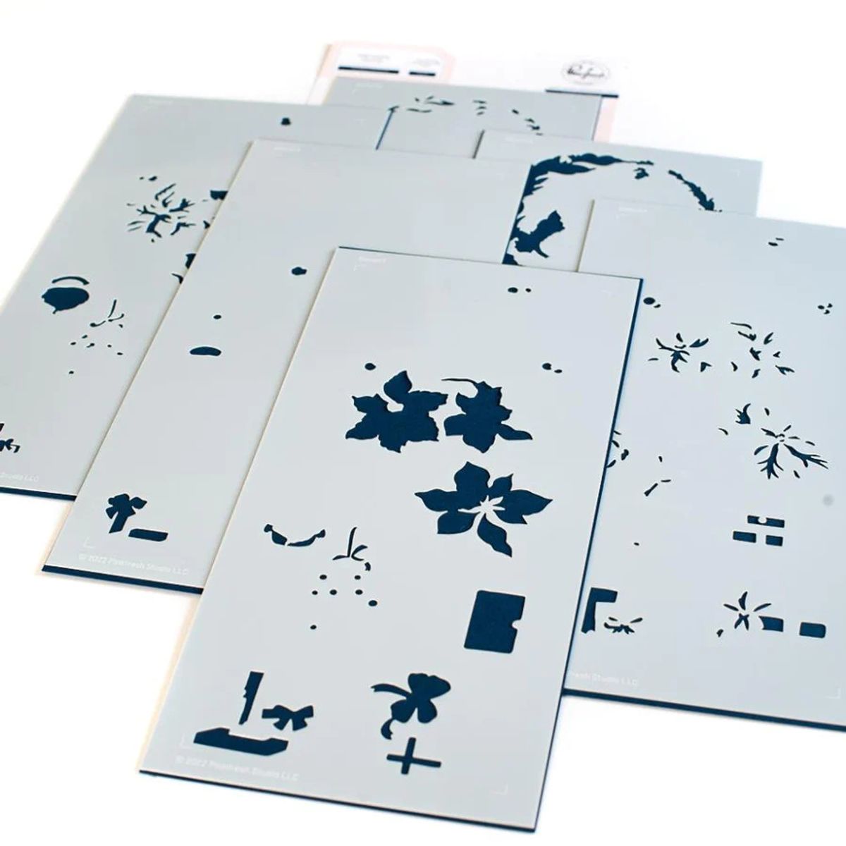 Pinkfresh Studio Holiday Elements stencils 