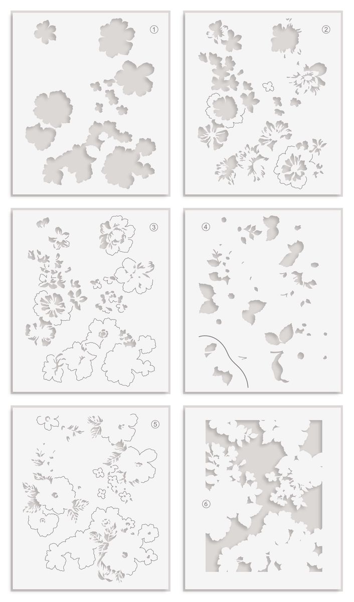 Altenew One-Go: Friendship Flowers Stencil Set