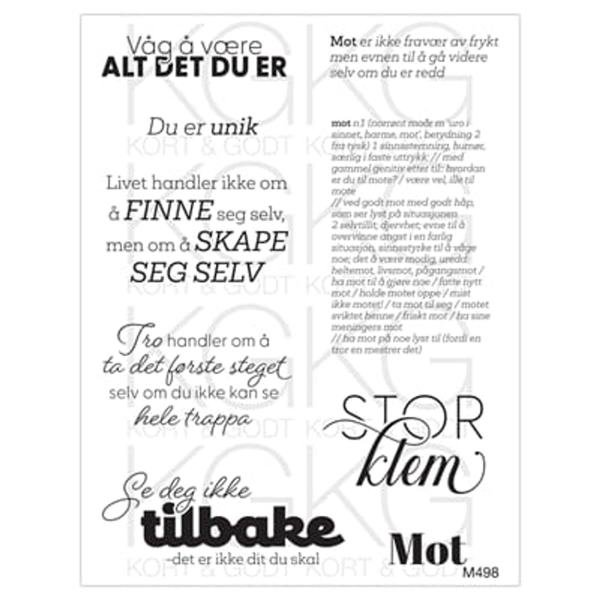 Kort og Godt stempel M-498