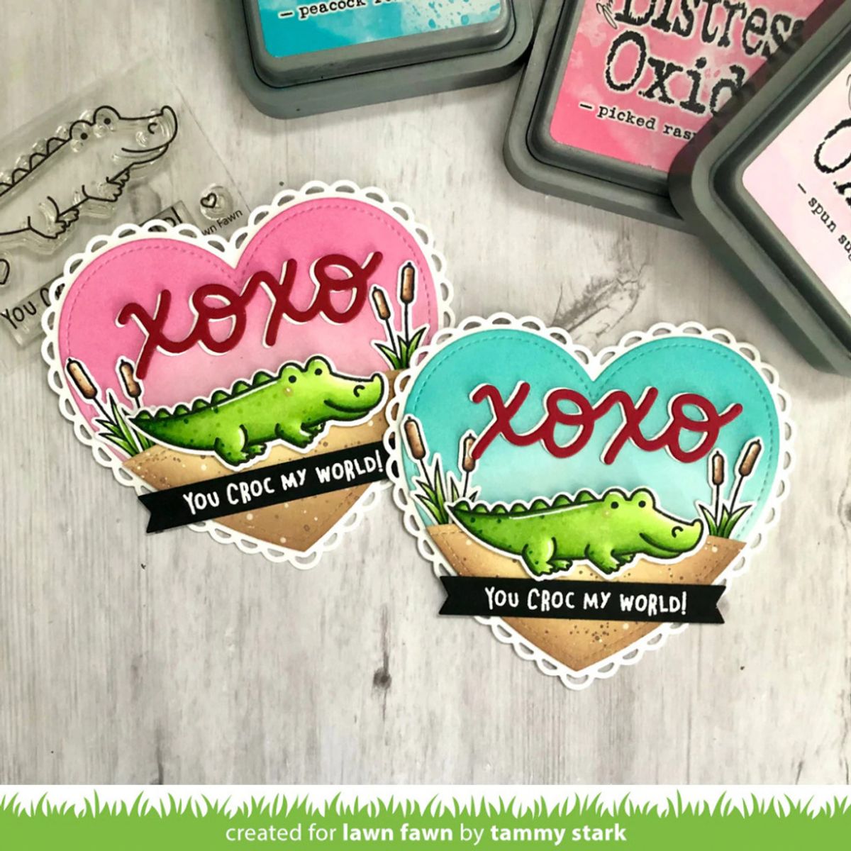 Lawn Fawn Croc My World Stamp Set