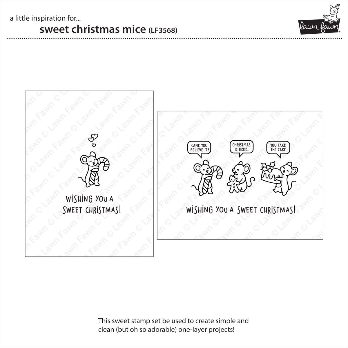 Lawn Fawn Sweet Christmas Mice Stamp Set
