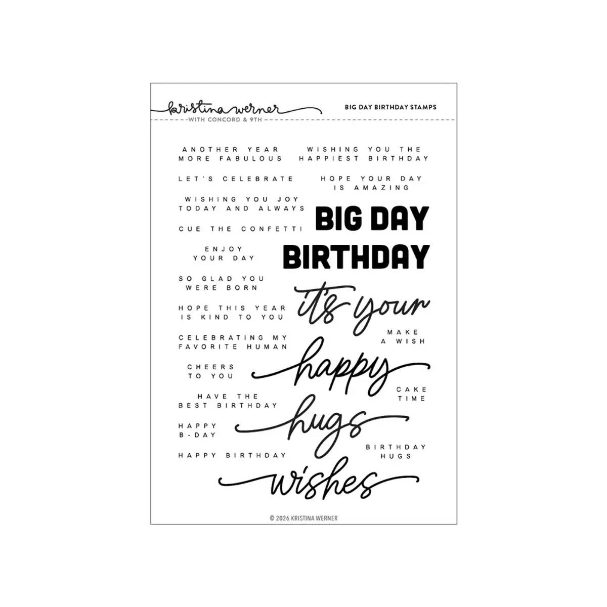 Kristina Werner Big Day Birthday Stamp Set