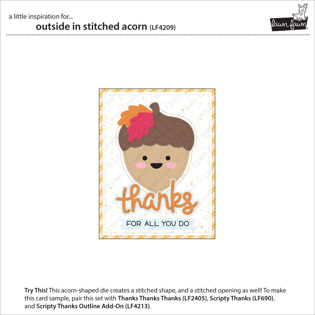 Outside In Stitched Acorn Dies