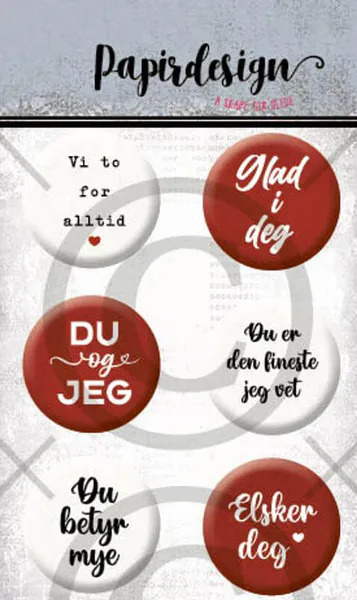 Hovedbilde Papirdesign Glad i deg Buttons