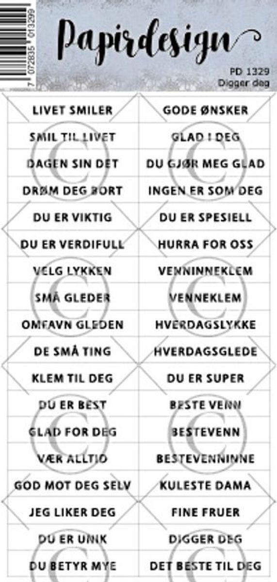 Papirdesign Digger deg klistremerker