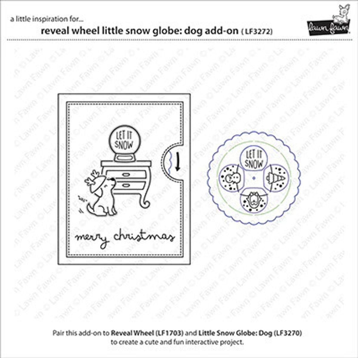 Lawn Fawn Reveal Wheel Little Snow Globe: Dog Add-On Dies