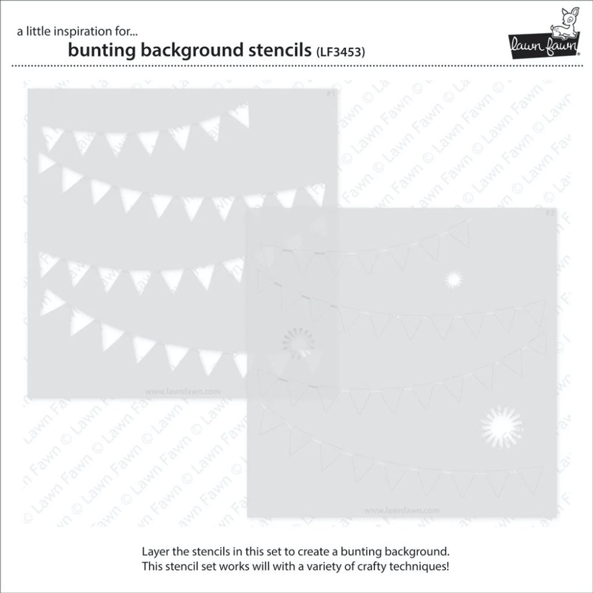 Lawn Fawn Bunting Background Stencils