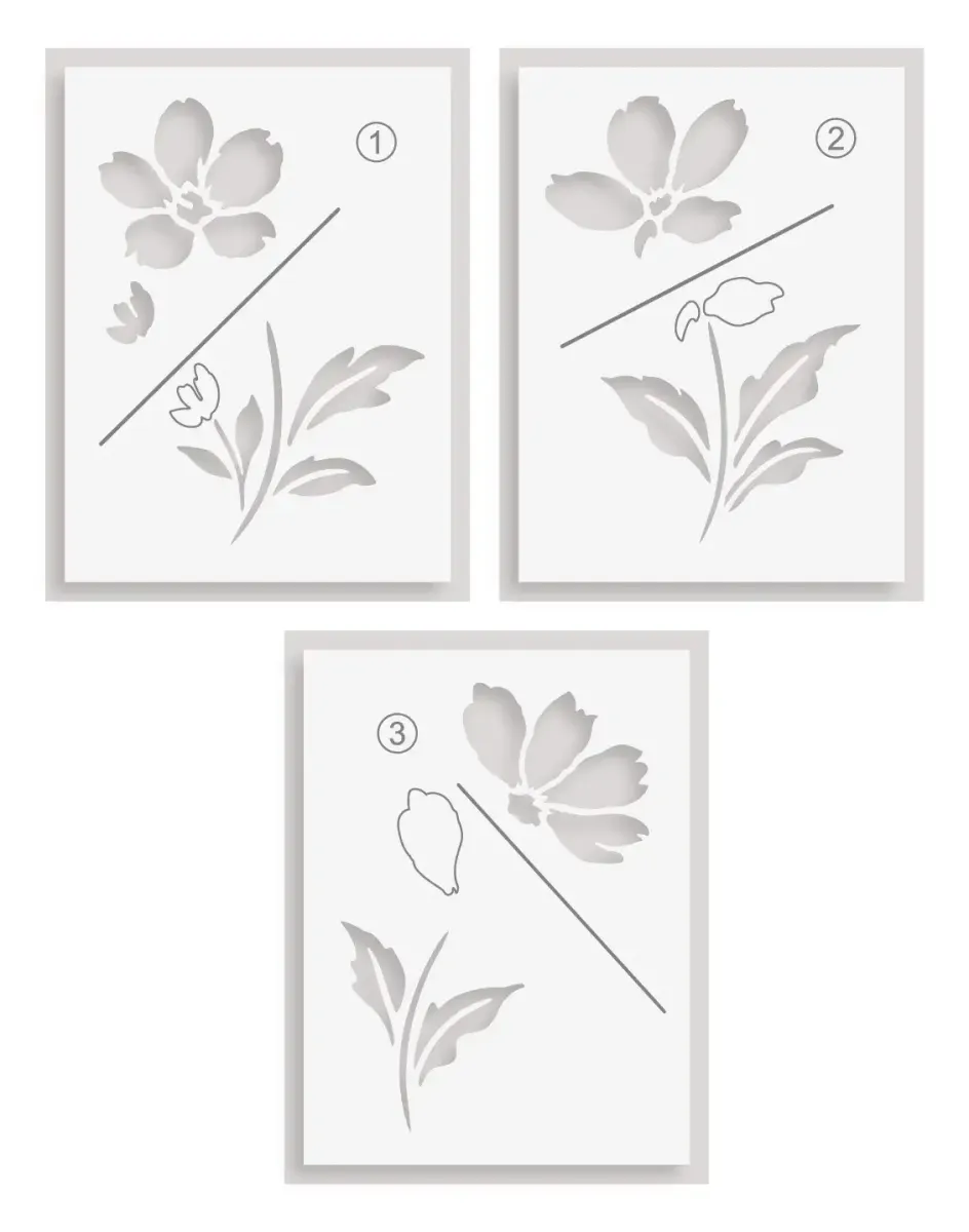 Painted Petals Stencil Set