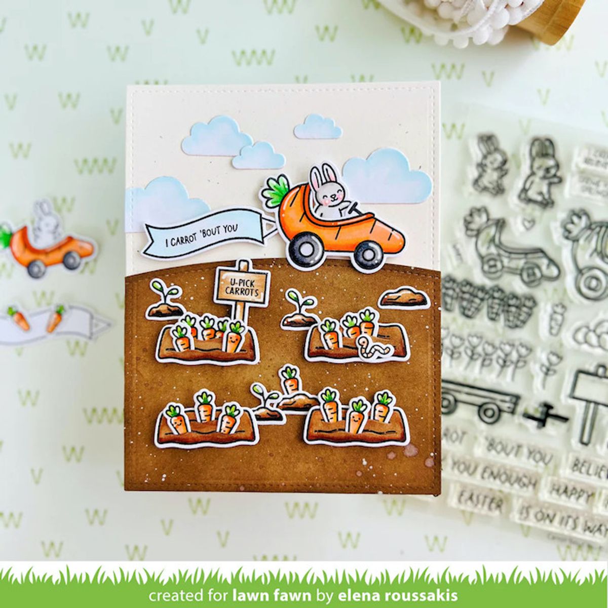 Lawn Fawn Carrot 'bout You Banner Add-On Stamp Set