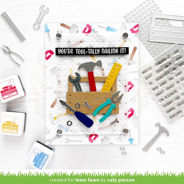 Hovedbilde Lawn Fawn Tool Time Background Stencils