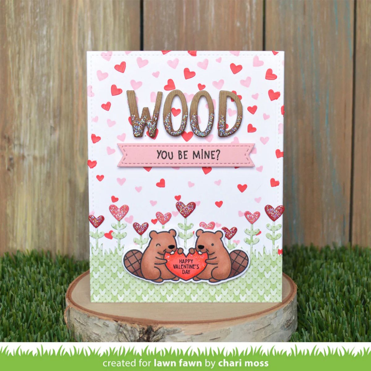 Lawn Fawn Falling Hearts Stencils