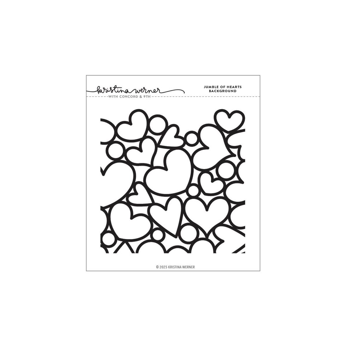 Kristina Werner Jumble of Hearts Background Stamp