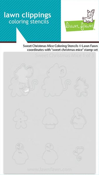 Hovedbilde Lawn Fawn Sweet Christmas Mice Coloring Stencils