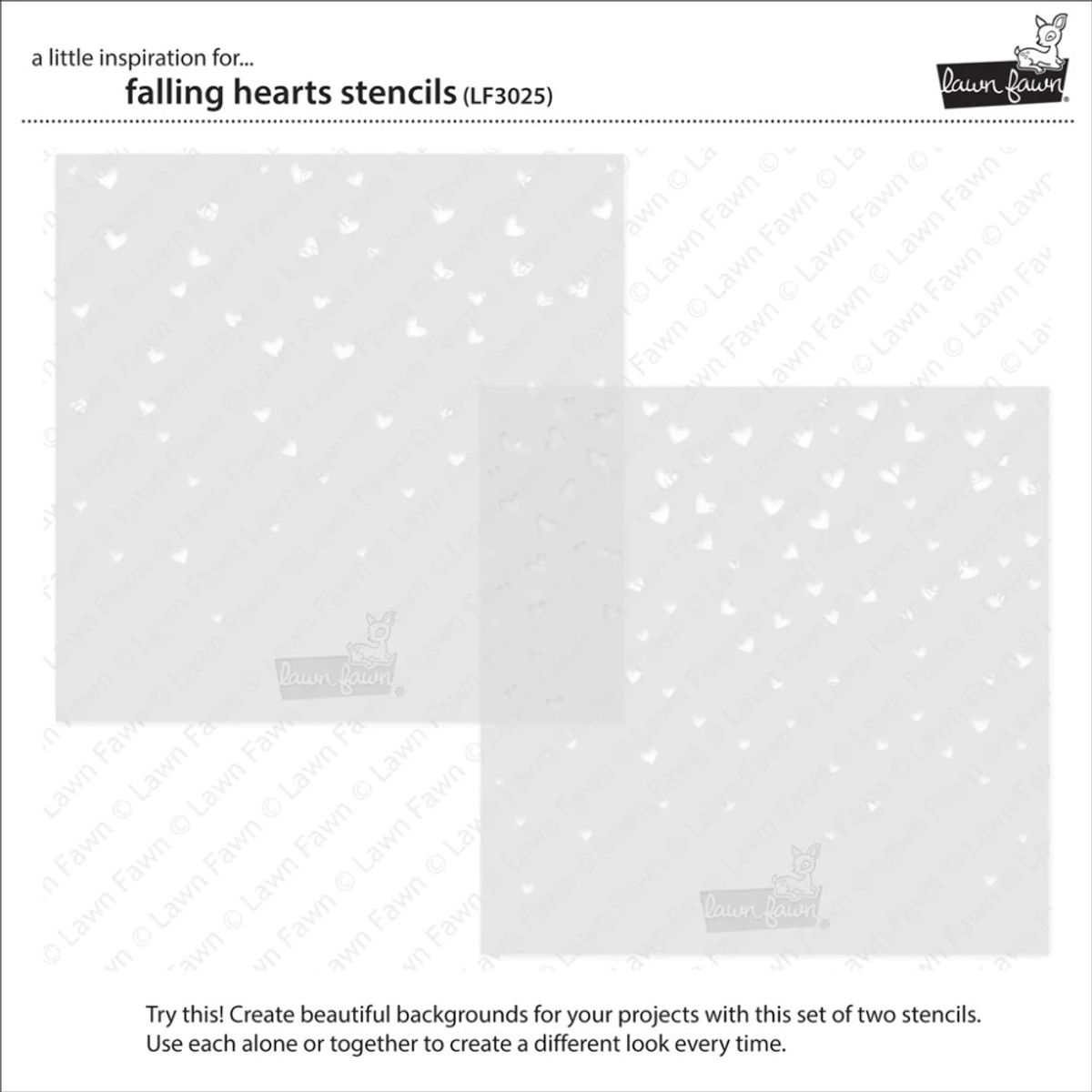 Lawn Fawn Falling Hearts Stencils