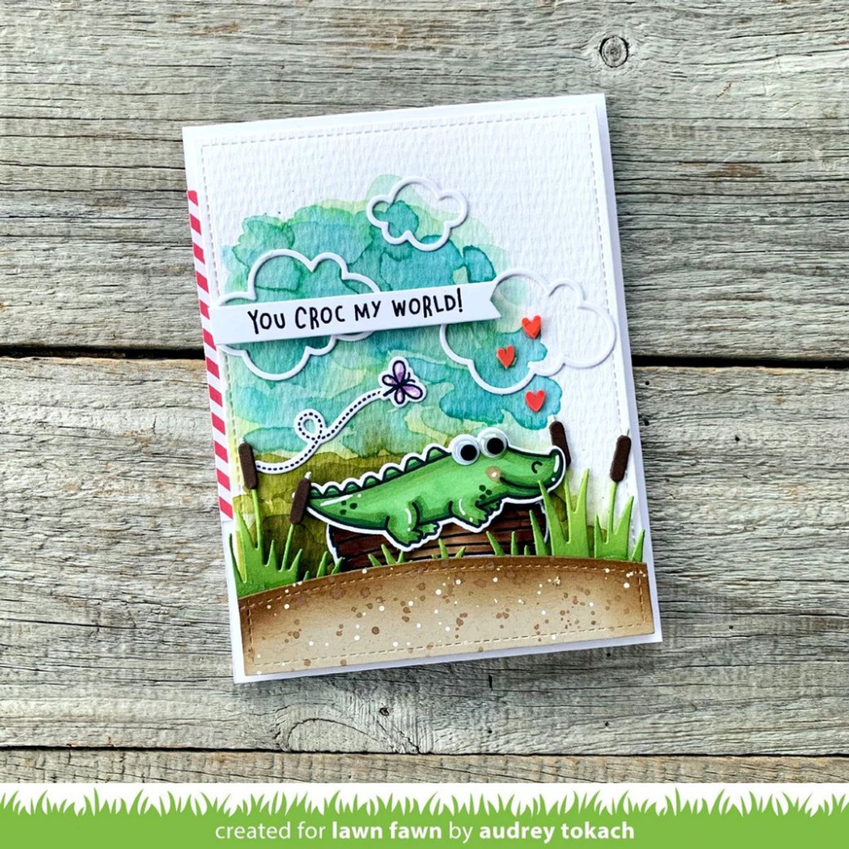Lawn Fawn Croc My World Stamp Set