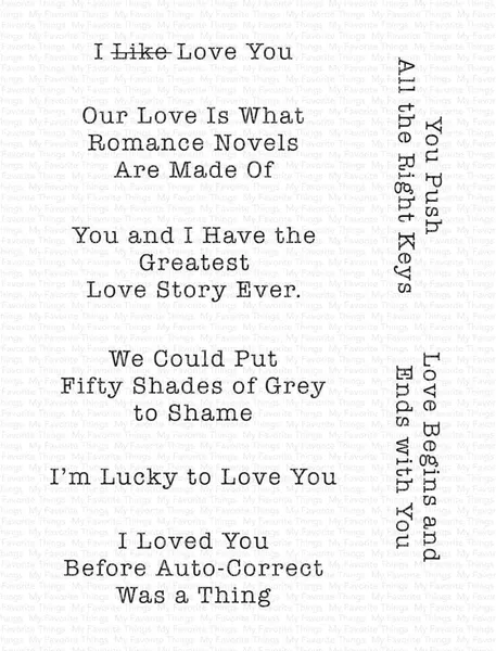 Hovedbilde MFT Typewriter Sentiments: Love stamp set