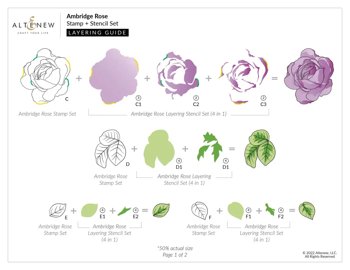 Ambridge Rose Layering Stencil Set