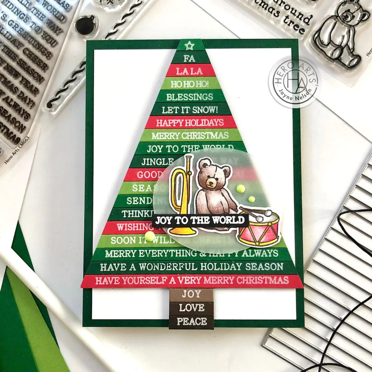 Hero Arts Holiday Sentiment Strips stamp set
